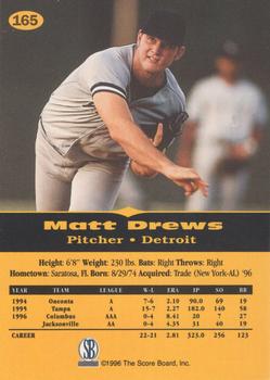 1996-97 Score Board All Sport PPF - Gold #165 Matt Drews Back