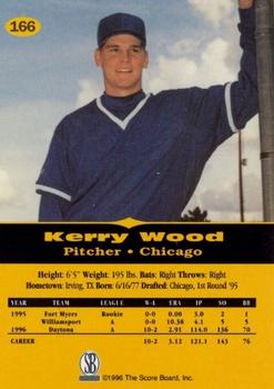 1996-97 Score Board All Sport PPF - Gold #166 Kerry Wood Back