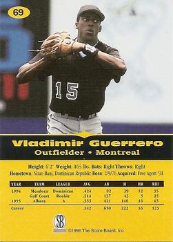 1996-97 Score Board All Sport PPF - Gold #69 Vladimir Guerrero Back