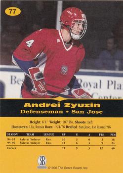 1996-97 Score Board All Sport PPF - Gold #77 Andrei Zyuzin Back