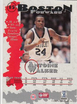 1996-97 Score Board Autographed Collection #15 Antoine Walker Back