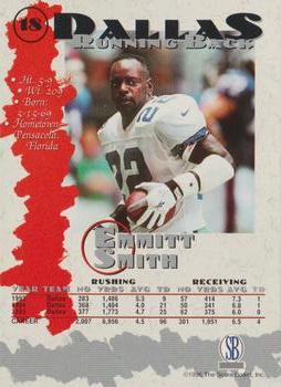1996-97 Score Board Autographed Collection #18 Emmitt Smith Back