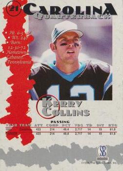 1996-97 Score Board Autographed Collection #21 Kerry Collins Back