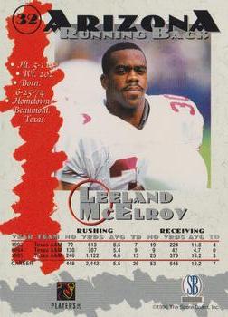 1996-97 Score Board Autographed Collection #32 Leeland McElroy Back