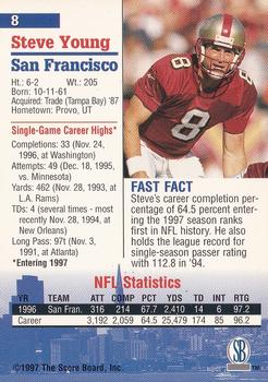 1997-98 Score Board Autographed Collection #8 Steve Young Back