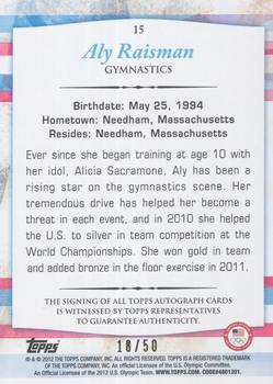 2012 Topps U.S. Olympic Team & Hopefuls - Autographs Bronze #15 Aly Raisman Back