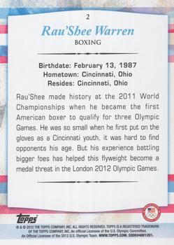 2012 Topps U.S. Olympic Team & Hopefuls - Bronze #2 Rau'Shee Warren Back