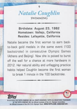 2012 Topps U.S. Olympic Team & Hopefuls - Bronze #9 Natalie Coughlin Back