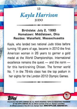 2012 Topps U.S. Olympic Team & Hopefuls - Bronze #13 Kayla Harrison Back