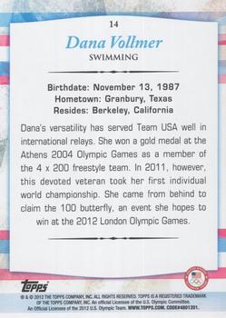 2012 Topps U.S. Olympic Team & Hopefuls - Bronze #14 Dana Vollmer Back