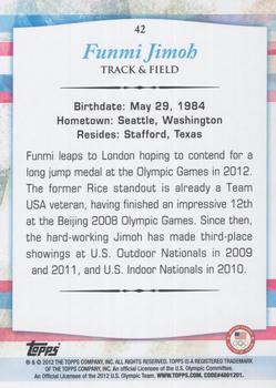2012 Topps U.S. Olympic Team & Hopefuls - Bronze #42 Funmi Jimoh Back