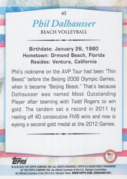 2012 Topps U.S. Olympic Team & Hopefuls - Bronze #45 Phil Dalhausser Back