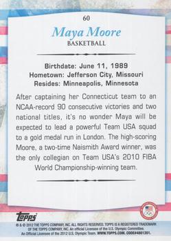 2012 Topps U.S. Olympic Team & Hopefuls - Bronze #60 Maya Moore Back