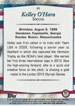 2012 Topps U.S. Olympic Team & Hopefuls - Bronze #61 Kelley O'Hara Back