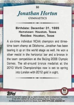 2012 Topps U.S. Olympic Team & Hopefuls - Bronze #80 Jonathan Horton Back