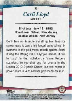 2012 Topps U.S. Olympic Team & Hopefuls - Bronze #83 Carli Lloyd Back