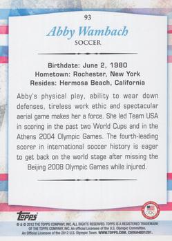 2012 Topps U.S. Olympic Team & Hopefuls - Bronze #93 Abby Wambach Back