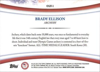 2012 Topps U.S. Olympic Team & Hopefuls - Games of the XXX Olympiad #OLY-1 Brady Ellison Back