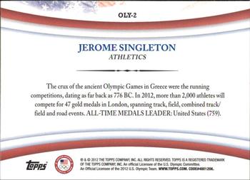 2012 Topps U.S. Olympic Team & Hopefuls - Games of the XXX Olympiad #OLY-2 Jerome Singleton Back