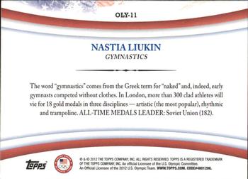 2012 Topps U.S. Olympic Team & Hopefuls - Games of the XXX Olympiad #OLY-11 Nastia Liukin Back