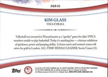 2012 Topps U.S. Olympic Team & Hopefuls - Games of the XXX Olympiad #OLY-22 Kim Glass Back
