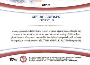 2012 Topps U.S. Olympic Team & Hopefuls - Games of the XXX Olympiad #OLY-23 Merrill Moses Back