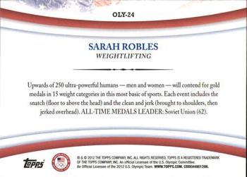 2012 Topps U.S. Olympic Team & Hopefuls - Games of the XXX Olympiad #OLY-24 Sarah Robles Back