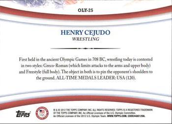 2012 Topps U.S. Olympic Team & Hopefuls - Games of the XXX Olympiad #OLY-25 Henry Cejudo Back