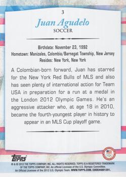 2012 Topps U.S. Olympic Team & Hopefuls - Gold #3 Juan Agudelo Back