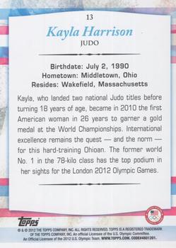2012 Topps U.S. Olympic Team & Hopefuls - Gold #13 Kayla Harrison Back