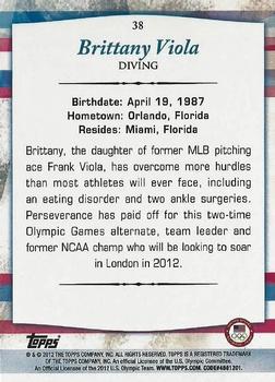 2012 Topps U.S. Olympic Team & Hopefuls - Gold #38 Brittany Viola Back