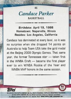 2012 Topps U.S. Olympic Team & Hopefuls - Gold #46 Candace Parker Back