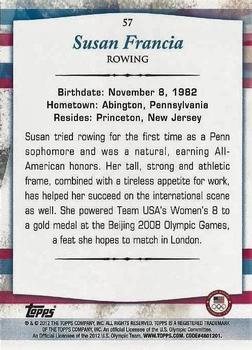 2012 Topps U.S. Olympic Team & Hopefuls - Gold #57 Susan Francia Back