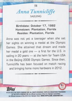 2012 Topps U.S. Olympic Team & Hopefuls - Gold #58 Anna Tunnicliffe Back