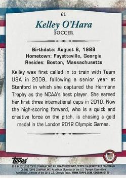 2012 Topps U.S. Olympic Team & Hopefuls - Gold #61 Kelley O'Hara Back