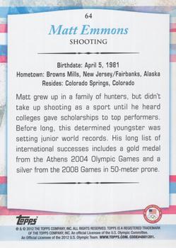 2012 Topps U.S. Olympic Team & Hopefuls - Gold #64 Matt Emmons Back