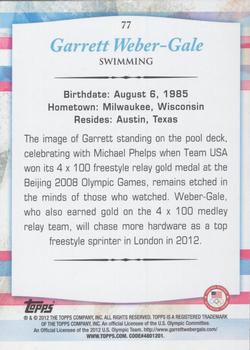 2012 Topps U.S. Olympic Team & Hopefuls - Gold #77 Garrett Weber-Gale Back