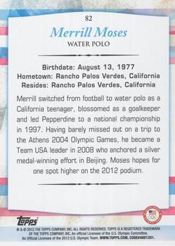 2012 Topps U.S. Olympic Team & Hopefuls - Gold #82 Merrill Moses Back