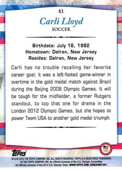 2012 Topps U.S. Olympic Team & Hopefuls - Gold #83 Carli Lloyd Back