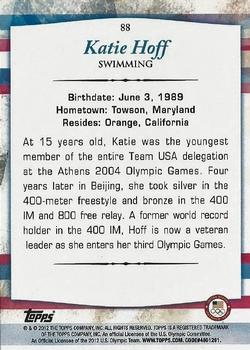 2012 Topps U.S. Olympic Team & Hopefuls - Gold #88 Katie Hoff Back