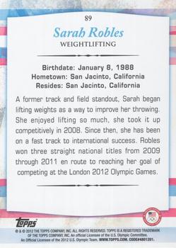 2012 Topps U.S. Olympic Team & Hopefuls - Gold #89 Sarah Robles Back