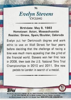2012 Topps U.S. Olympic Team & Hopefuls - Gold #96 Evelyn Stevens Back