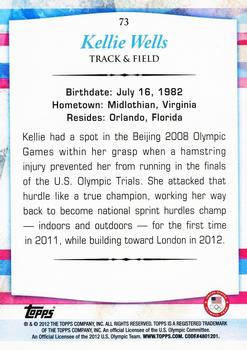 2012 Topps U.S. Olympic Team & Hopefuls - Gold #73 Kellie Wells Back