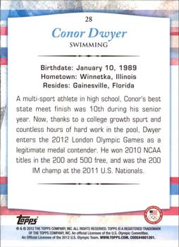 2012 Topps U.S. Olympic Team & Hopefuls - Silver #28 Conor Dwyer Back