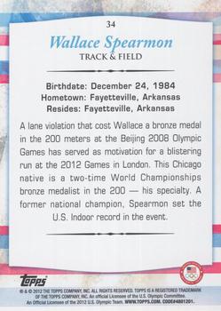 2012 Topps U.S. Olympic Team & Hopefuls - Silver #34 Wallace Spearmon Back