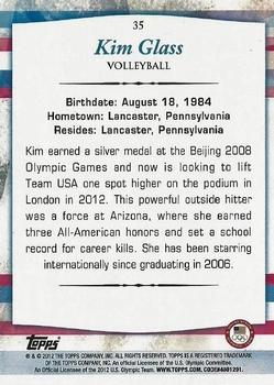 2012 Topps U.S. Olympic Team & Hopefuls - Silver #35 Kim Glass Back