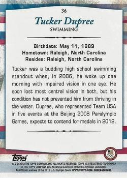2012 Topps U.S. Olympic Team & Hopefuls - Silver #36 Tucker Dupree Back