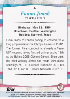 2012 Topps U.S. Olympic Team & Hopefuls - Silver #42 Funmi Jimoh Back