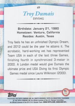 2012 Topps U.S. Olympic Team & Hopefuls - Silver #49 Troy Dumais Back