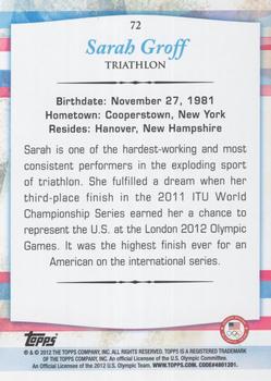 2012 Topps U.S. Olympic Team & Hopefuls - Silver #72 Sarah Groff Back
